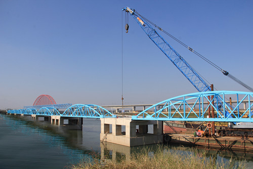 安徽省机电行业协会会员单位安徽建机公司顺利完成合肥港钢引桥生产、安装工作